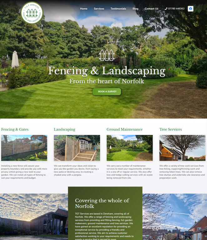 TGT Services - Fencing and landscaping website